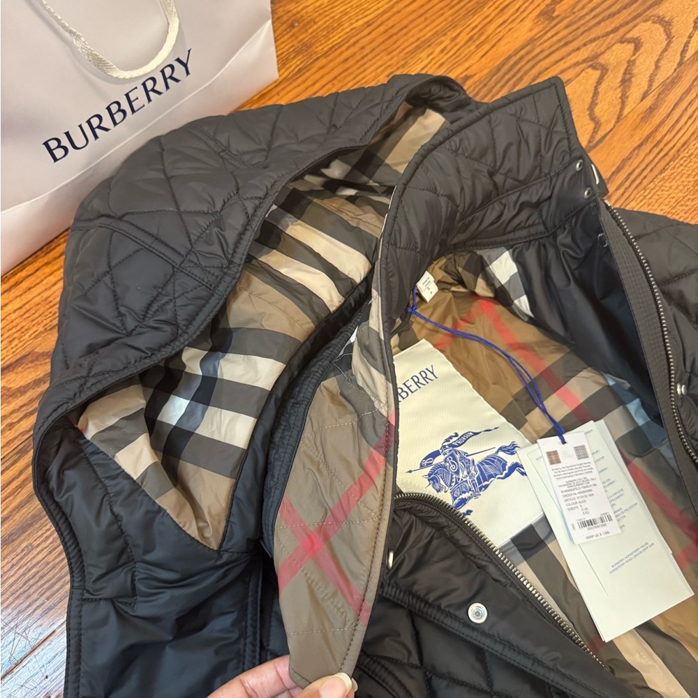 Burberry Tan and Red Check Pattern Jacket - Picture 4 of 5